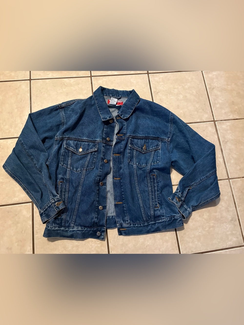 Vintage Wrangler Hero Jacket Large Blue Denim Jean Trucker Mens Y2k Western